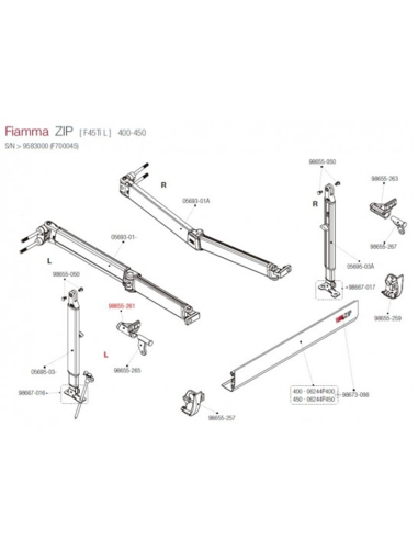 Kit enganche pata F45 izq  Fiamma