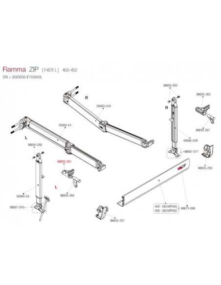 Kit enganche pata F45 izq  Fiamma