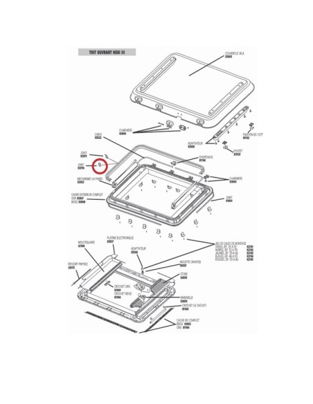 Board for Claraboya Dometic Heki 5 meters