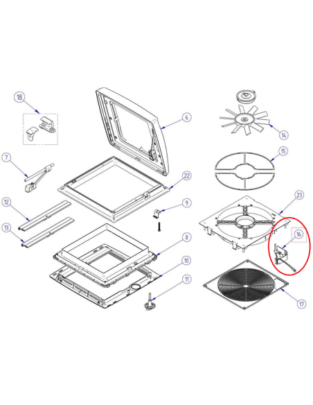 Mando o cuadro eléctrico para claraboya Thule Omnivent