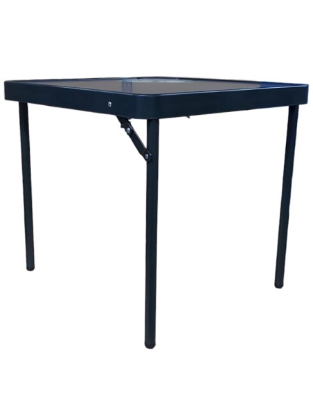 Mesa auxiliar plegable con tablero en negro Crespo 42.5 x 42.5cm