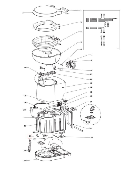 Interruptor de inodóro Thetford SC250 multinivel Interruptor de inodóro Thetford SC250 multinivel