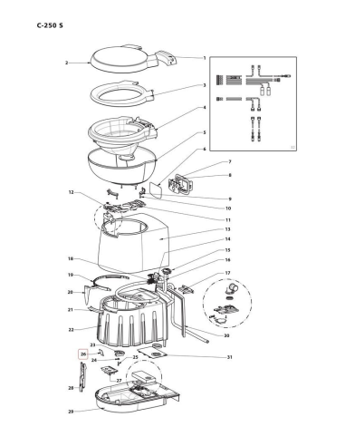 Interruptor de láminas sc250 de un solo nivel Thetford