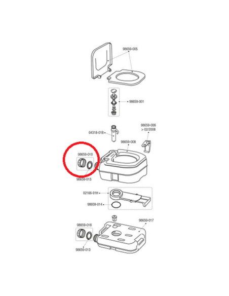 Tapón y junta para WC Bi-Pot Fiamma