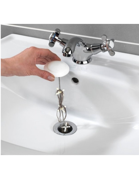 Tapón de desagüe atrapa pelos