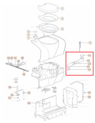 Boquilla de llenado de Agua Fresca 275MM SC500 Thetford