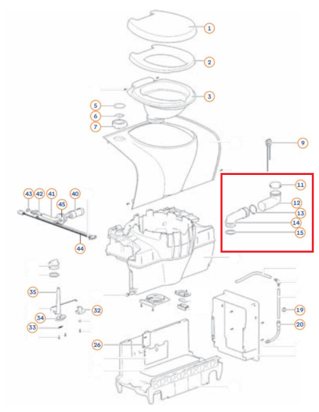 Boquilla de llenado de Agua Fresca 275MM SC500 Thetford
