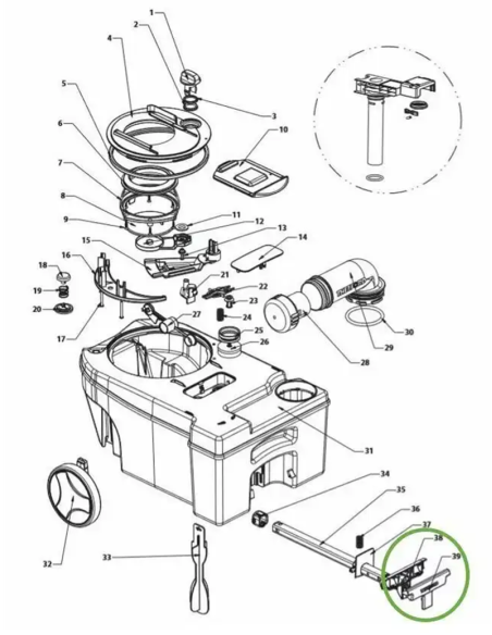 Cubierta del mango SC250/260 Thetford