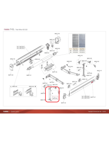 Paw sinistro per tendalino F45S da 350 a 450m Fiamma