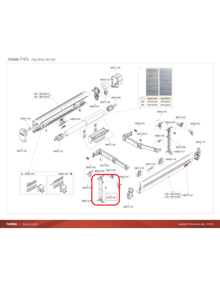 Paw sinistro per tendalino F45S da 350 a 450m Fiamma