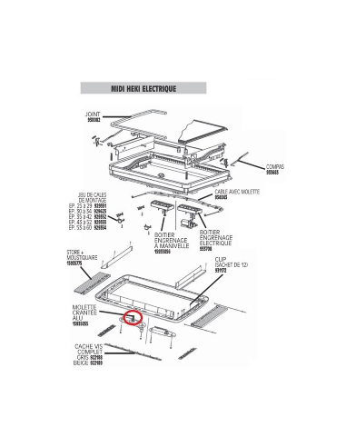 Engrenagem de manivela Dometic Heki Midi