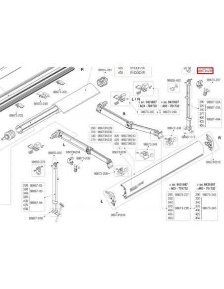 F80S gamba destra Fiamma F80S gamba destra Fiamma