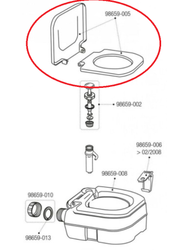 Tapa completa para WC portátil BiPot 30,34,39 Fiamma