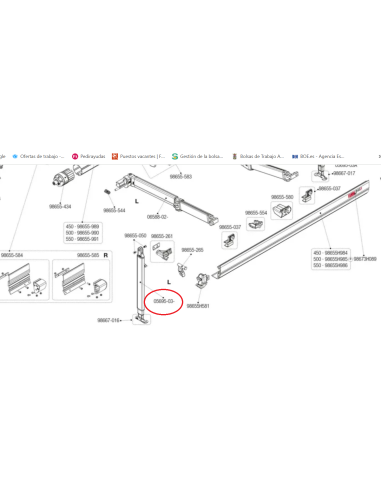 Pata para toldo F45TIL / F45 L Izquierdo.