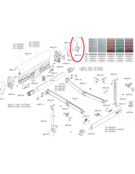 KIT TAPA F45 TIL Carcasa Blanco Polar Der.
