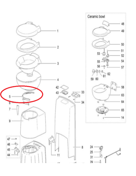Mecanismo De Cuchilla De Anillo Para Cisterna De Inodoro Sc250/260 Thetford