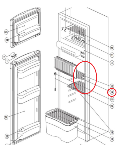 Clip largo para estante nevera serie 3000 Thetford