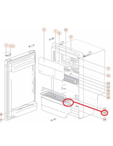 Clip small shelf for fridge Thetford