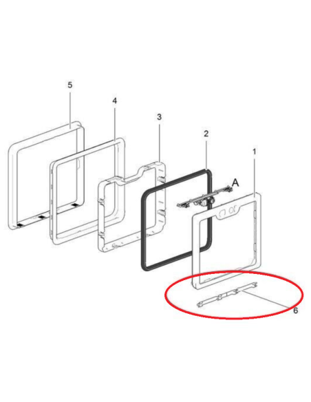 Replacement hinges outside door WC Thetford