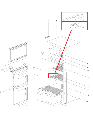 Clip de sujeción rejillas neveras thetford - Modelo grande