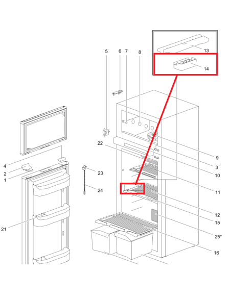 Clip de sujeción rejillas neveras thetford - Modelo grande