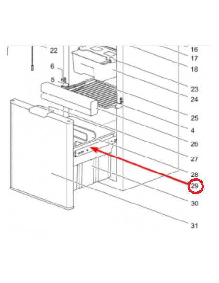 Kit guías corredera para cajón neveras Thetford N3141 N4141