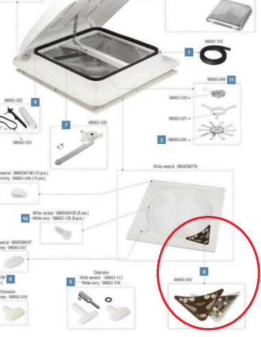 Turbo Vent Window Electronic Plate Premium Fiamma