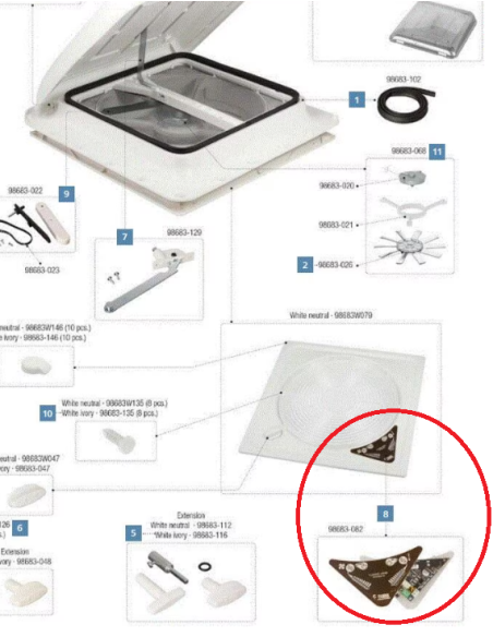 Piastra elettronica della finestra di Turbo Vent Premium Fiamma