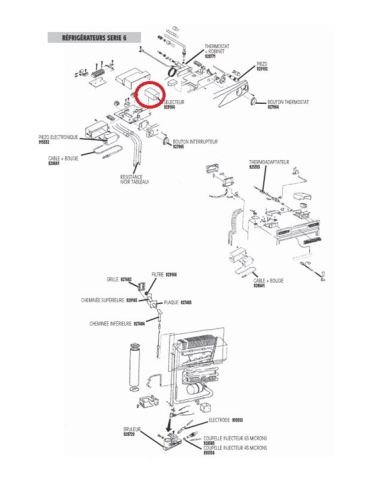 Interruptor selector de frigorífico Dometic - Gas/Electricidad