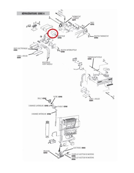 Interruptor selector de frigorífico Dometic - Gas/Electricidad