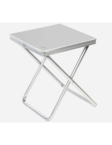 Tabouret pliant + table grise. Bo-Camp
