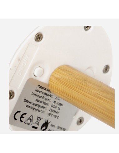 Lámpara de mesa recargable de160 Lumen. Bo-Camp