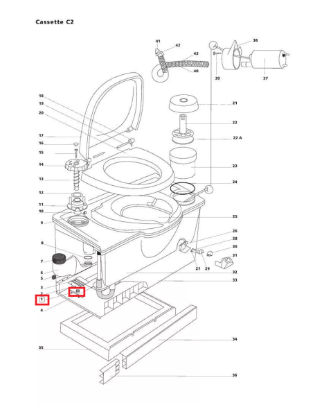 Ressort de rétention des toilettes C2/C3/C4