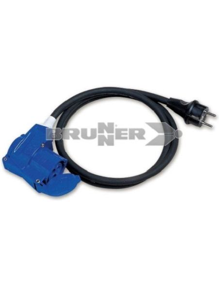 Adattatore Cetac femmina gomito - maschio schuko per esterno