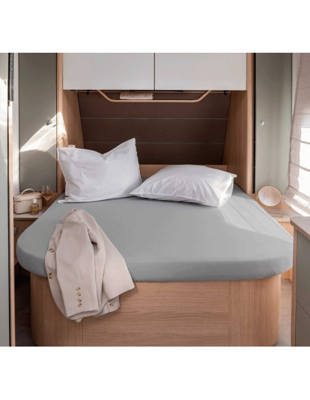 Sábana ajustable Walra Jersey (cama tamaño queen) gris 130x185