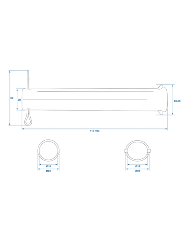Eje para rueda jockey (48 mm)