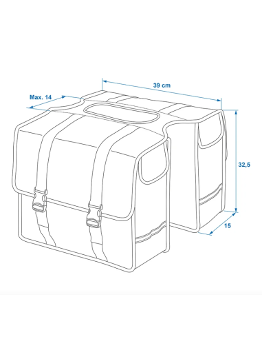 Alforja doble impermeable para bicicleta de 40 litros