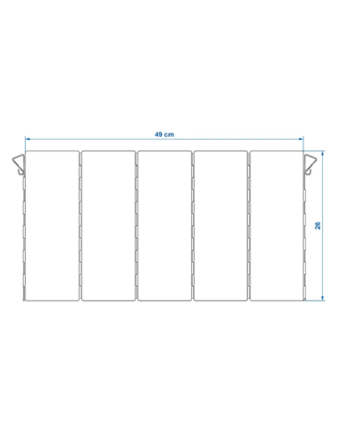 Paraviento de aluminio plegable 49x 26cm