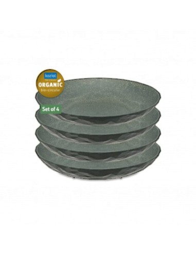 Juego de 4 platos hondos color gris minimalista 100% ecológico