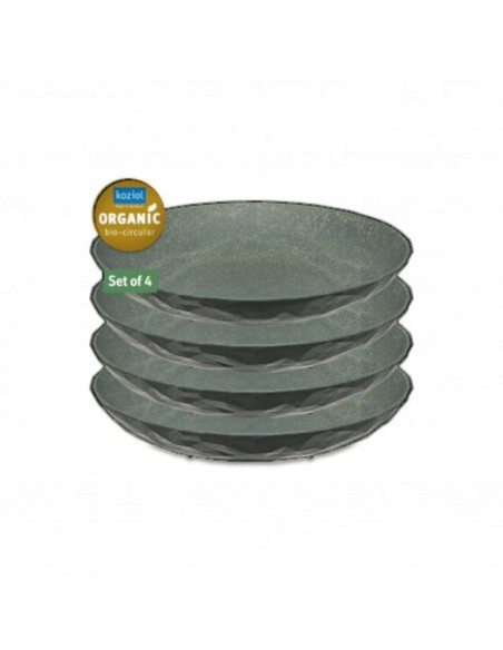 Juego de 4 platos hondos color gris minimalista 100% ecológico
