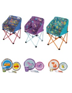 Pack silla infantil con vajilla Kampa. Dometic
