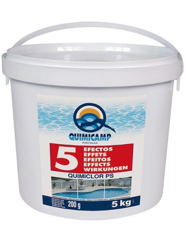Cloro 5 efectos Quimicamp pastillas 5kg