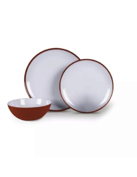 Vajilla Melamina kampa/Dometic Roja Ember 12 Piezas