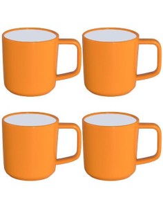 Juego de 4 Tazas amarillas de Melamina Kampa Sunset