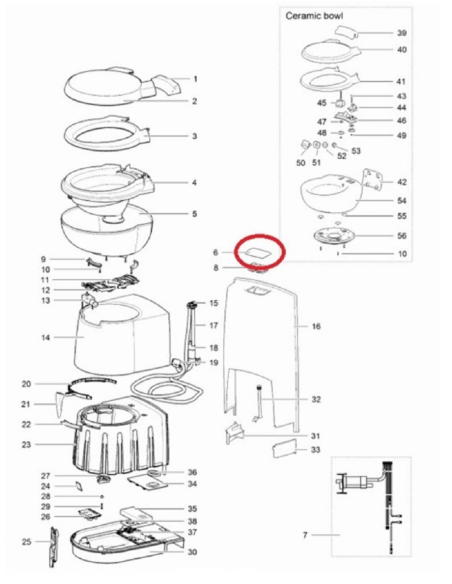 Pegatina Panel de Control WC Thetford C250