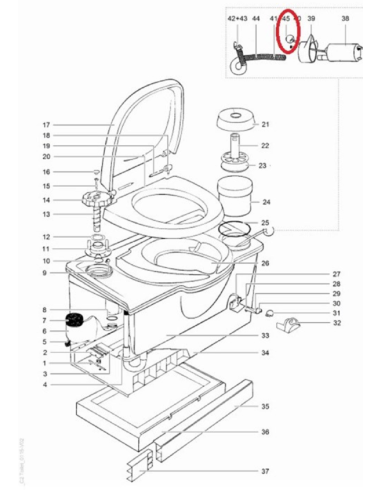 Conector Bomba Wc C2 Thetford 21050