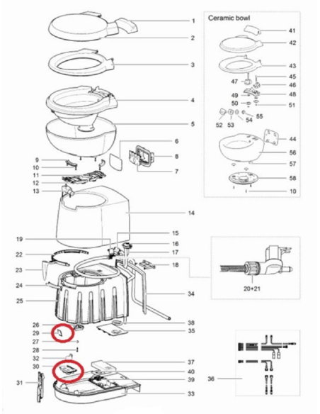 Kit indicador de nivel de un interruptor Thetford SC-250 Kit indicador de nivel de un interruptor Thetford SC-250