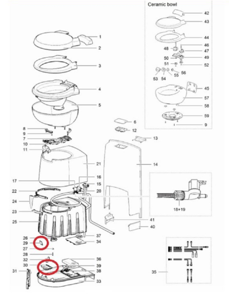 Kit indicador de nivel de un interruptor Thetford SC-250 Kit indicador de nivel de un interruptor Thetford SC-250