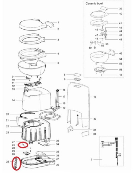 Kit indicador de nivel de un interruptor Thetford SC-250 Kit indicador de nivel de un interruptor Thetford SC-250