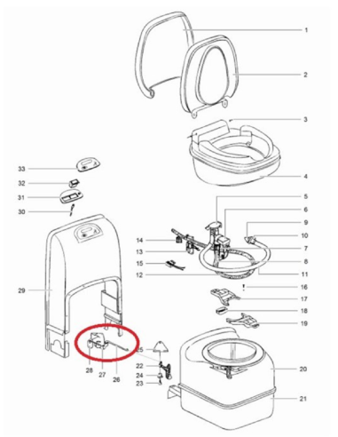 Soporte repuesto de ventilación C200 Thetford 23850
